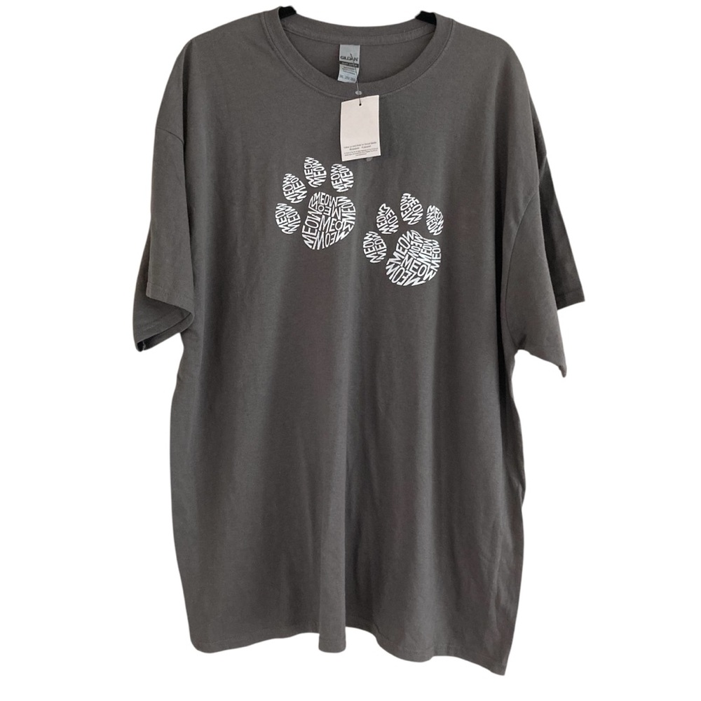 NWT LA Pop Art Meow Cat Paw Shirt, 2XL